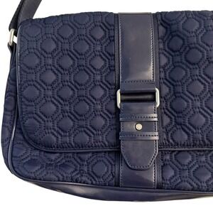 Vera Bradley Quilted Tabby Navy Blue Crossbody Shoulder Bag Purse Y2K